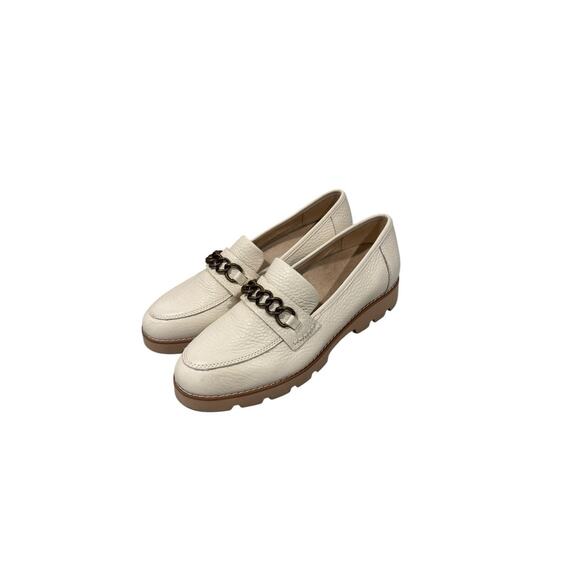 Vionic Emalyn Tumbled Leather Slip-On Loafers Cream Slip on Comfort Casual 7.5 - Picture 1 of 8